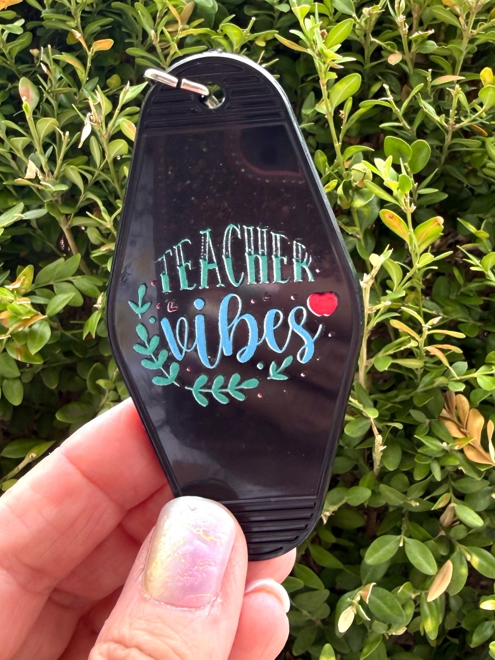 Vintage style motel key 3.5” keychain teacher-themed gift idea